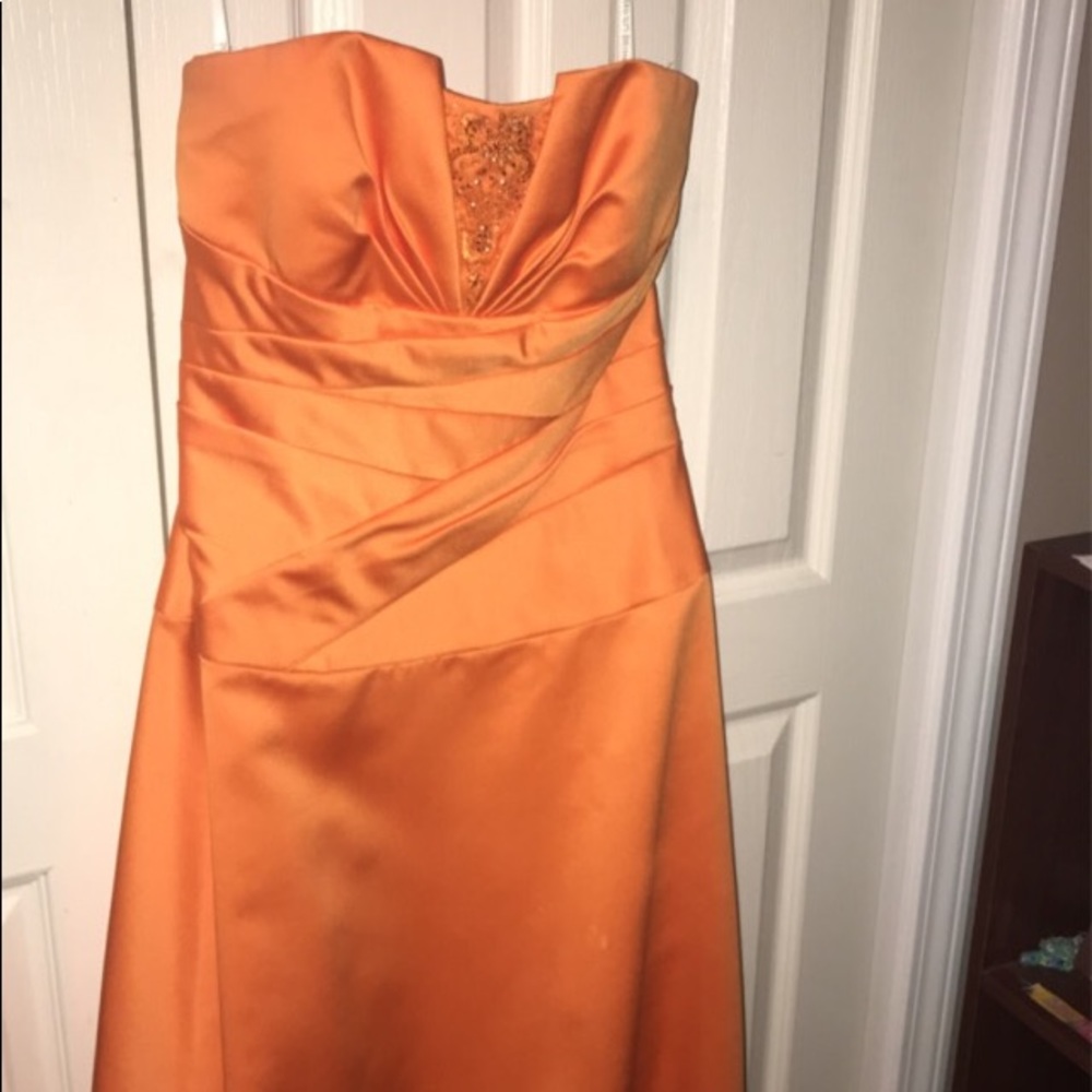 orange bridesmaid dress